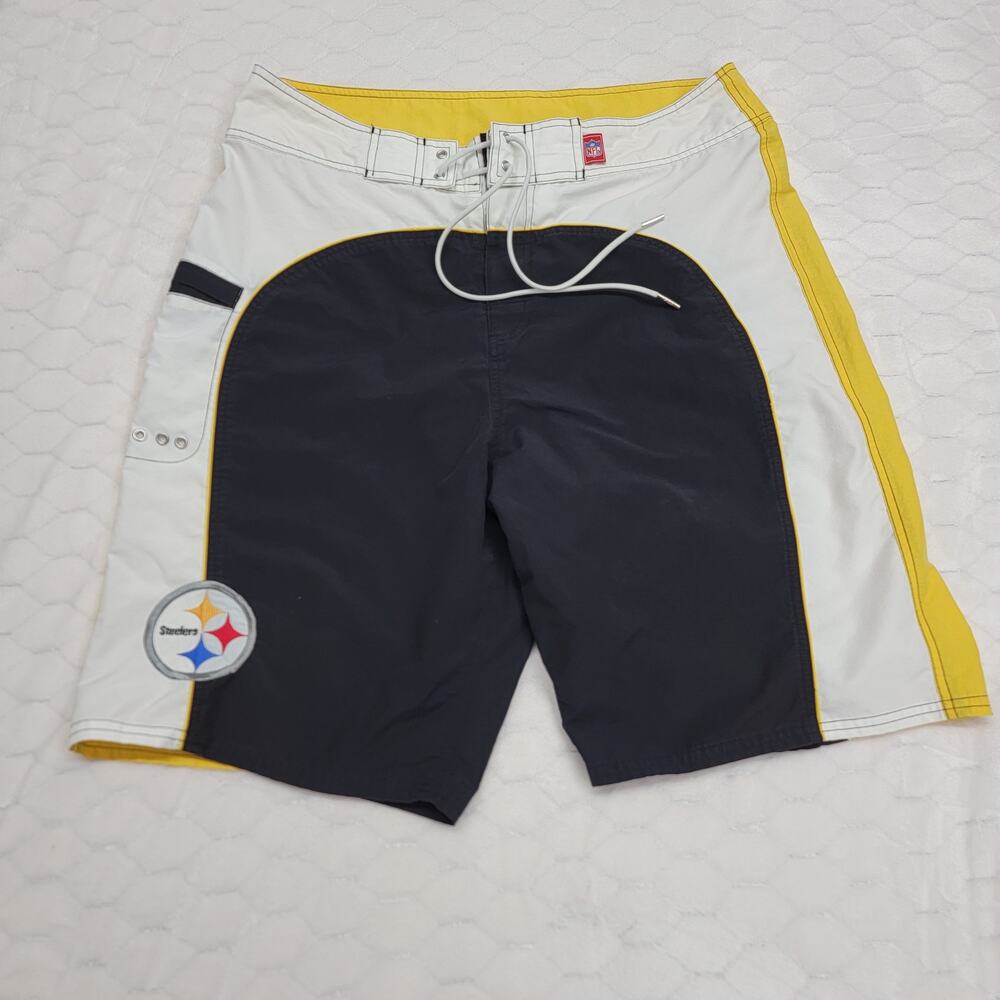 Pittsburgh Steelers Board Shorts Swim Trunks Mens XL Black Yellow NFL Football